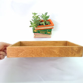 سینی پذیرایی چوب روس دسته طلایی