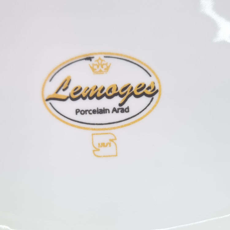 کاسه چینی لب طلایی مدل قایقی لمون