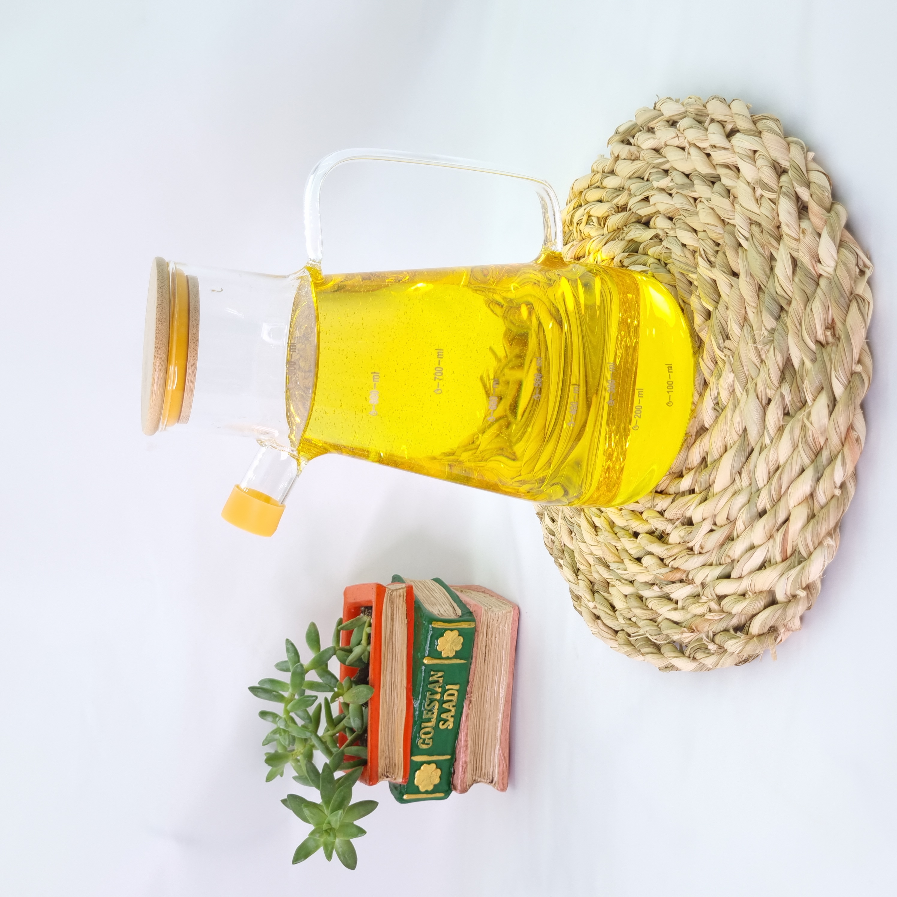 روغن ریز900 میل پیرکس گرد درب بامبو