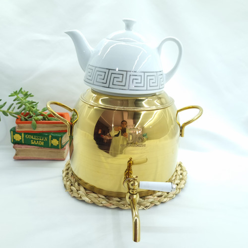 کتری قوری استیل ضخیم کف چدن شیردار برند دکاموند