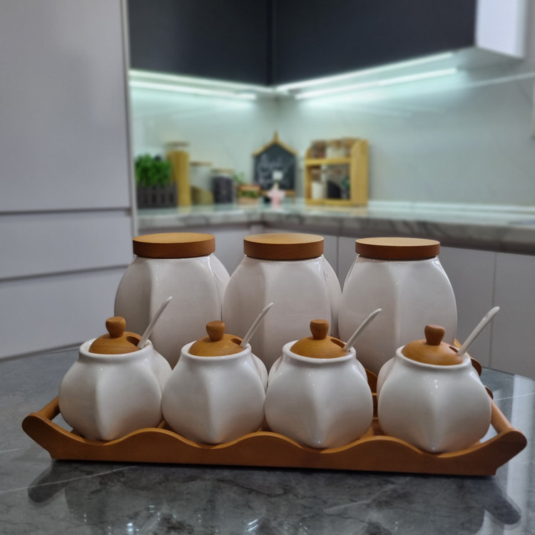 پاسماوری ۹ پارچه سرامیک و چوب