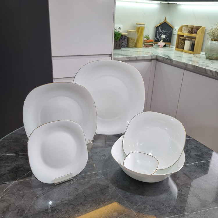 سرویس آرکوپال ۲۶ پارچه لب طلایی